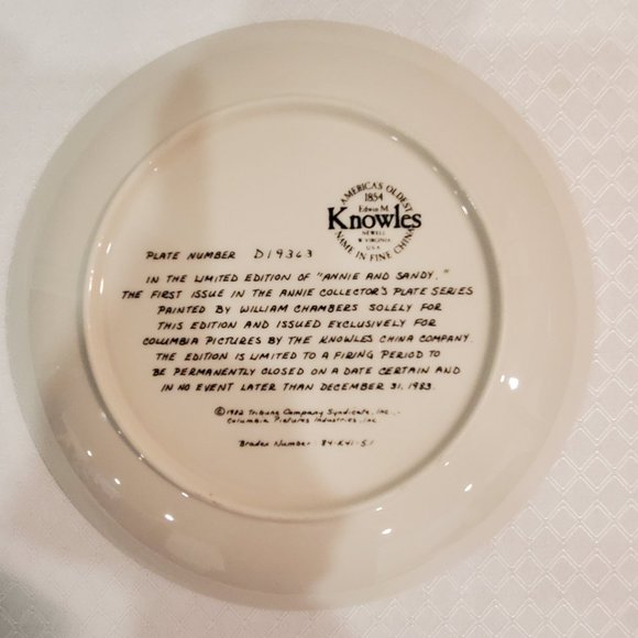Annie & Sandy Vtg Keepsake Porcelain Collector Plate Rare Find 1982 80s Novelty - Picture 2 of 2